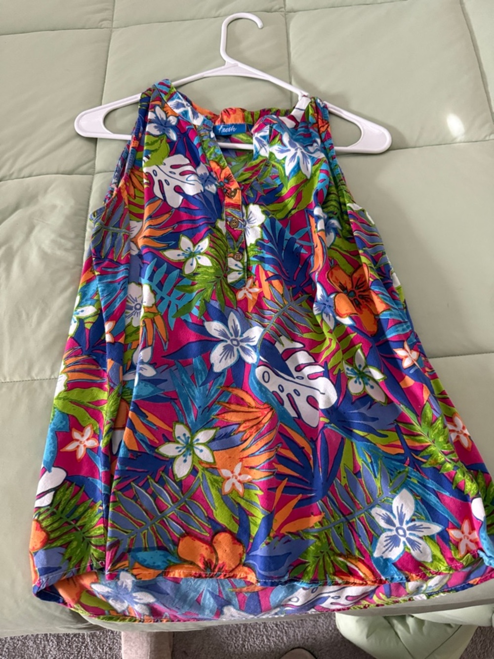 Bright Tropical Floral Halter Top - Multicolor